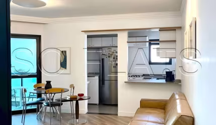 Flat Alto Padrão no Jardins 60m² 01 Suíte Escritório totalmente mobiliado.