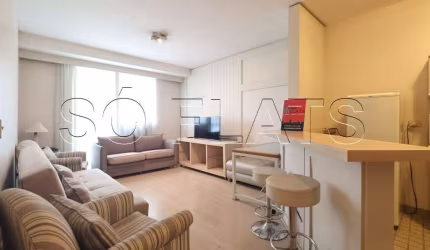Flat no Sequoia com 56m², 1 dormitório e 1 vaga, disponível para locação em Alphaville.