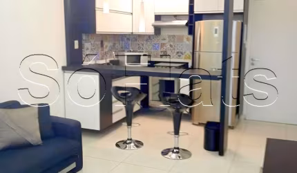 Apto no Le Bougainville com 55m² e 1 dormitório, disponível para locação em Alphaville.