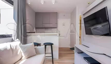 Flat Transamérica Bela Cintra disponível para venda com 26m², 1 dormitório e 1 vaga de garagem