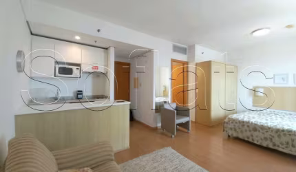 Apto para locação no Comfort Alphaville, contendo 1 dormitório e 1 vaga de garagem.