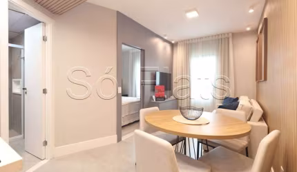 Apartamento  disponível para locação com 28m² e 01 vaga de garagem.