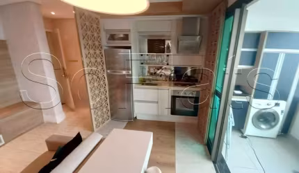 Flat no Gran Estanconfor Veranda Berrini, disponível para locação com 40m², 1 dorm e 1 vaga.
