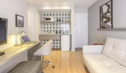 Flat Mercure Moema com 32m² 1 dormitório 1 vaga próximo ao Parque do Ibirapuera.