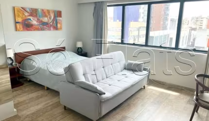 Flat disponível para locação em Moema contendo 30m², 1 dormitório e 1 vaga de garagem.
