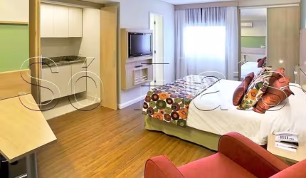 Flat estilo studio disponível para locação próximo ao Consulado Norte Americano.