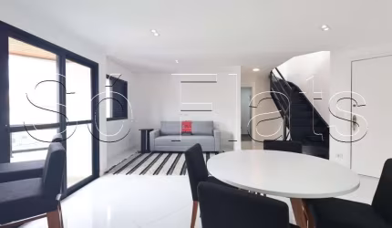 Apto no Free Flex, apto disponível para locação na cobertura com 110m², 2 dormitórios e 3 vagas.