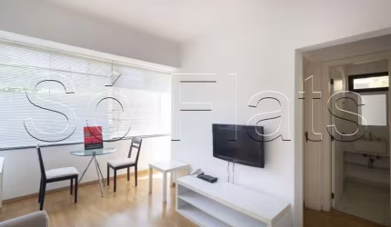 Flat no Morumbi Business com 40m² 1 dormitório e 1 vaga para locação próximo a Hebe Camargo.