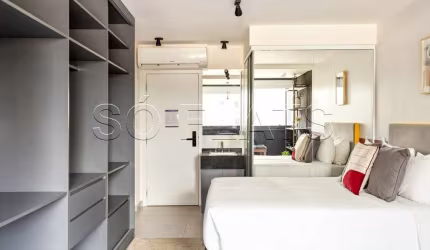 VN Gomes de Carvalho, flat disponível para locação contendo 30m², 1 dormitório e 1 vaga.