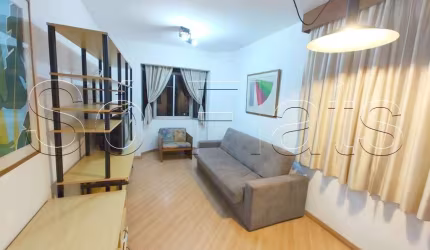 Flat Ambassador, mobiliado e disponível para venda com 41m², 01 dorm e 01 vaga