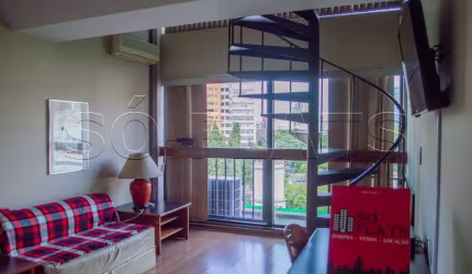 Flat no Jardins com 56m², com serviços, sem burocracia na locação a 100 metros da Av. Paulista.