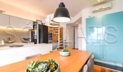 Flat PHS, Apartamento Cobertura disponível para venda com 87m², 1 dormitório e 1 vaga degaragem