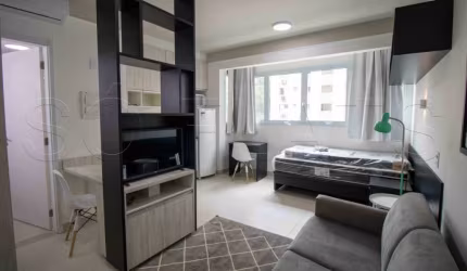Studio mobiliado completo com lavanderia próximo da Avenida Paulista disponível locação