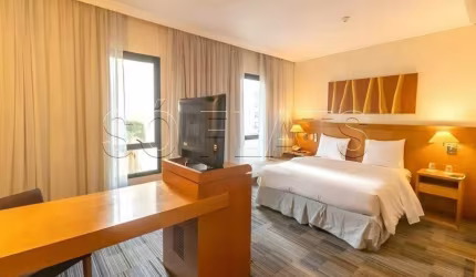 Studio disponível para locação totalmente mobiliado ideal para quem busca conforto e comodidade.