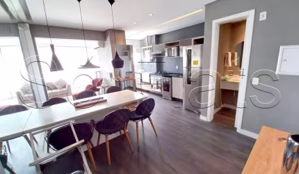 Apto para locação com 42m², Horizonte Jk na Vila Nova Conceição totalmente mobiliado e com serviços.