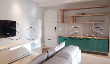 Flat para locação no Home Design, com 69m², 2 dormitório, 1 vaga de garagem e mobília completa.