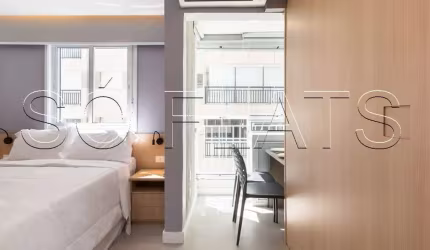 Flat estilo studio no You link Paulista disponível para locação próximo da Avenida da Liberdade.