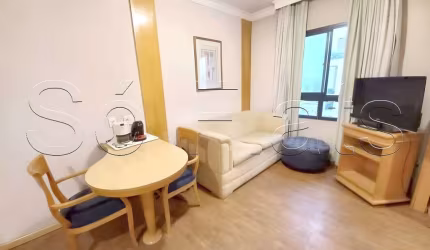 Apartamento mobiliado disponível para venda com 28m² e 01 vaga de garagem
