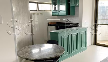 Flat para locação mobiliado com 49m² com serviços de arrumação diária próximo da Avenida Paulista.