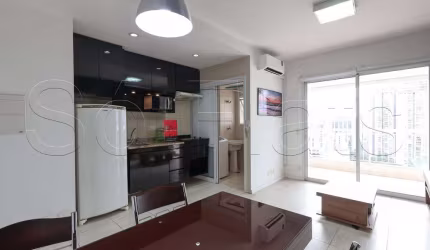 Flat disponível para locação contendo 55m² com 1 dormitório e 1 vaga de garagem no Brooklin.