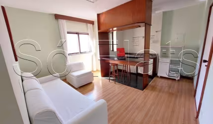 Flat no The Plaza com 50m² 1 dormitório 1 vaga de garagem disponível para locação nos Jardins.