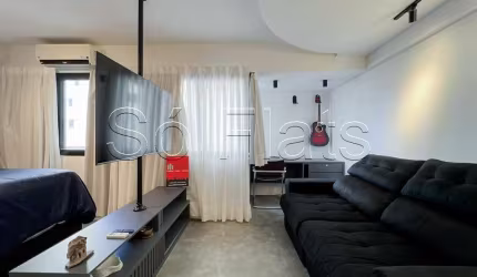 Apto no Riverside disponível para locação com 35m², 01 dormitório e 01 vaga de garagem.