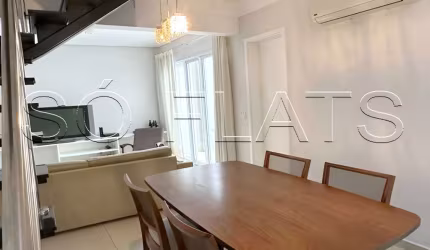 Residencial Option Paraíso, duplex com 70m², 1 dorm e 2 vagas, disponível locação próximo do Jardins