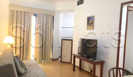 Massis, apto nos Jardins disponível para locação com 48m², 1 dormitório e 1 vaga de garagem.