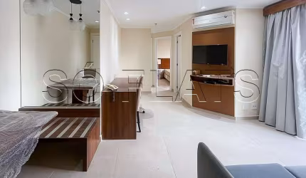 Flat prox. da Avenida dos Bandeirantes, Av. Dr. Cardoso de Melo e vias de acesso com 2 dormitórios.