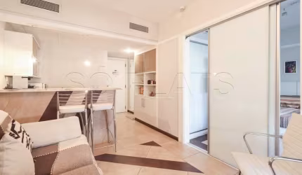 Flat Ninety disponível para locação com 33m², 01 dormitório e 01 vaga de garagem.