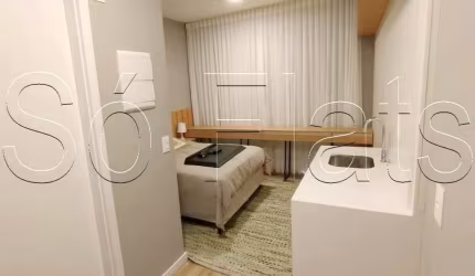 Studio Atmosfera 360°, apto disponível para locação contendo 21m² e 1 dormitório.