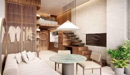 Apartamento tipo studio em Moema com 23,96m² sem vaga de garagem.