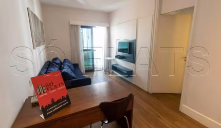 Flat com boa localização disponível para locação em uma rua tranquila no coração do Itaim Bibi