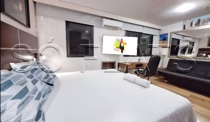 Flat Transamérica Nações Unidas disponível para venda com 28m², 01 dormitório e 01 vaga de garagem