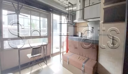 Studio Diseno Pinheiros disponível para locação com 39m², 1 dormitório e 1 vaga de garagem.