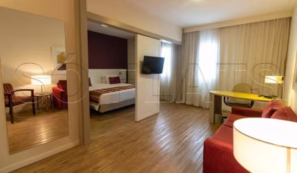 Apto no Quality Alphaville, disponível para locação contendo 32m², 1 vaga e 1 dormitório.