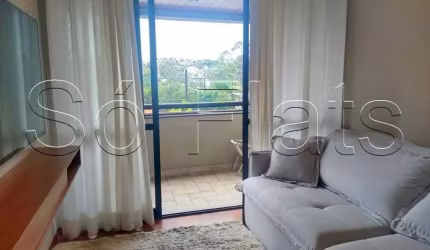 Apto estilo residencie disponível para locação contendo 90m², 3 dorme e 2 vagas em Alphaville.