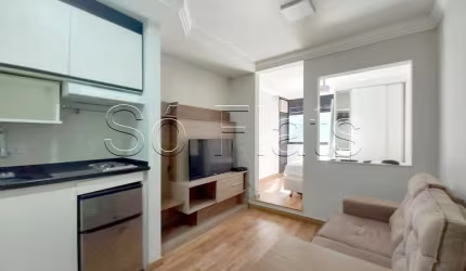 Flat disponível para locação no Poeta Drummond, contendo 26m², 1 dormitório e 1 vaga de garagem.