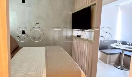 Studio Hub Alto da Boa Vista, flat disponível para locação contendo 24m², 1 dormitório e 1 vaga.