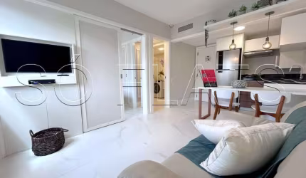 Ninety, flat disponível para locação nos Jardins, contendo 33m², 1 dormitório e 1 vaga.