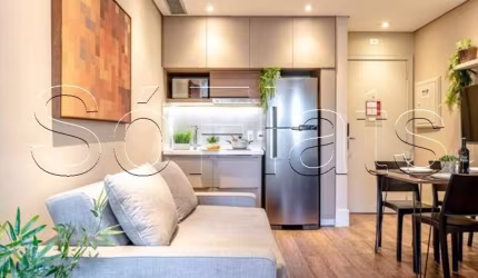 Flat Transamérica Berrini disponível para venda com 32m², 01 dormitório e 01 vaga de garagem