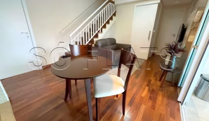 Duplex no Estanconfor Villa Paulista com 110m², 2 dormitório e 2 vagas, disponível para locação.