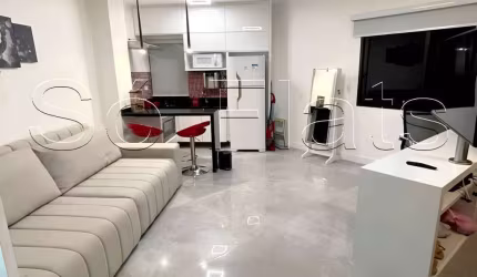 Flat Hampton Park diferenciado no pool com 31m², 1 dormitório e 1 vaga de garagem