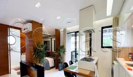 Espaço Alpha, flat disponível para locação com 58m², 01 dormitório e 02 vagas de garagem.