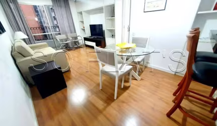 Flat no Jardins com famosa planta de 70m² com quarto e sala separado no Jardim Paulista.