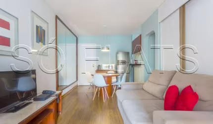 Flat disponível para locação no New Star, contendo 45m², 01 dormitório e 01 vaga.