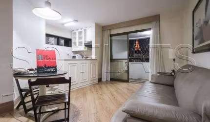 Apto no Paulista Wall Street disponível para locação com 49m², 1 dormitório e 1 vaga nos Jardins.