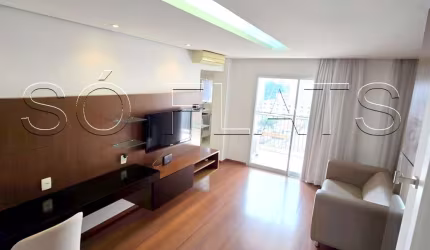 Apto disponível para locação na Vila Nova Conceição próx ao Pq Ibirapuera com 55m², 1 dorm e 1 vaga.