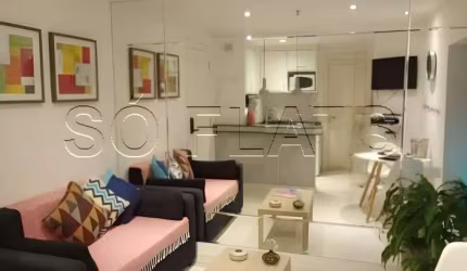 Excelente flat disponível para locação no edifício Modus Vivendi no bairro dos Jardins.