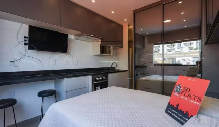 Studio Apamas, flat disponível para locação contendo 28m² e 01 dormitório.